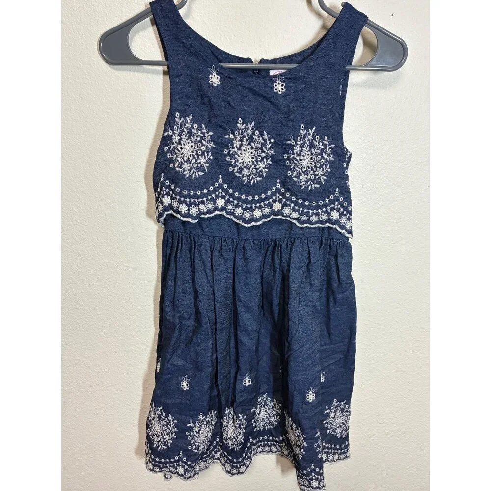 Bloome de jeune fille Dress Embroidered Chambray Denim Boho Size 12 Girls